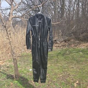 Blank NYC Black Faux Leather Jacket with Zipper